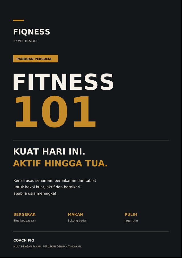 Kulit e-book FIQNESS Fitness 101: Kuat hari ini, aktif hingga tua